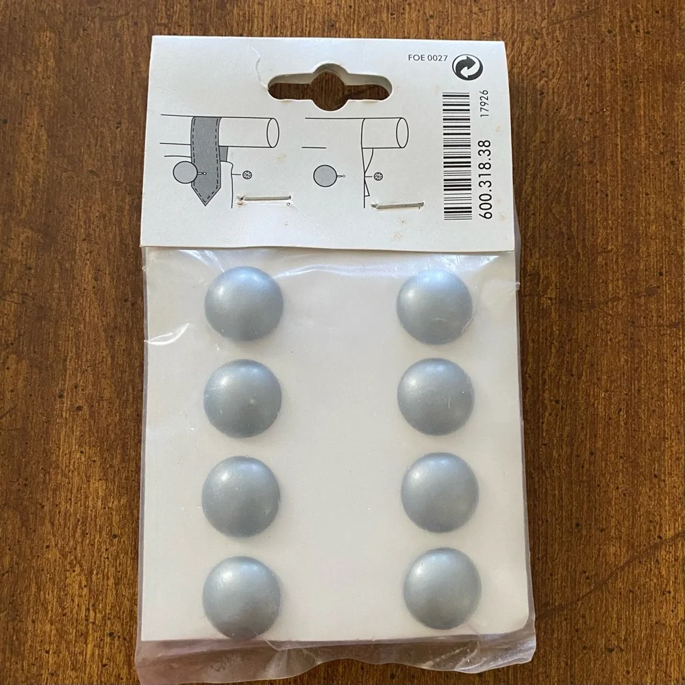 Ikea Sylort Curtain Pins (BRAND NEW IN BAG) Silver Round Button